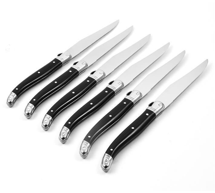 Set of 6 Steak Knives Black