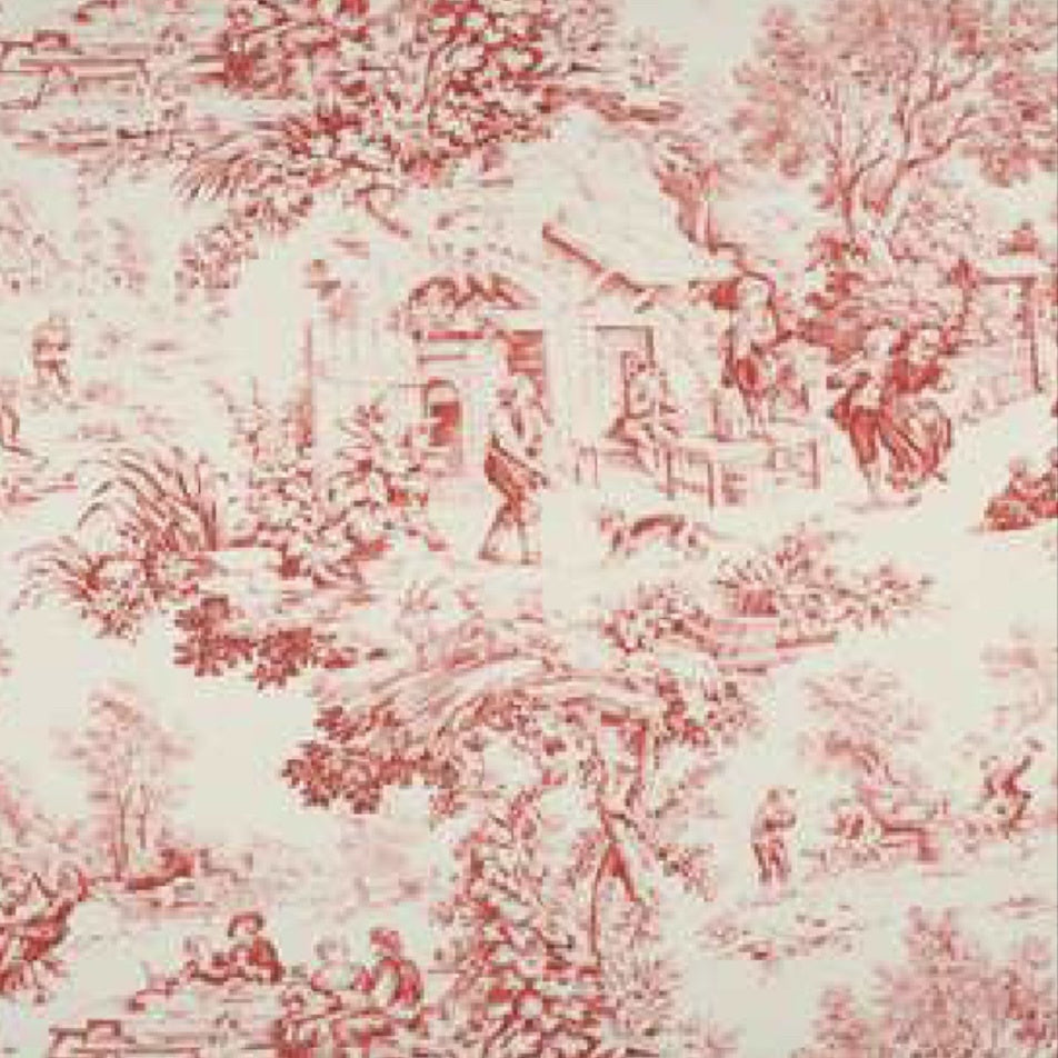 Festive Toile Bordeaux Fabric