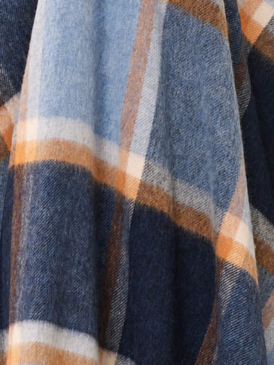 Windowpane Blue & Orange Throw