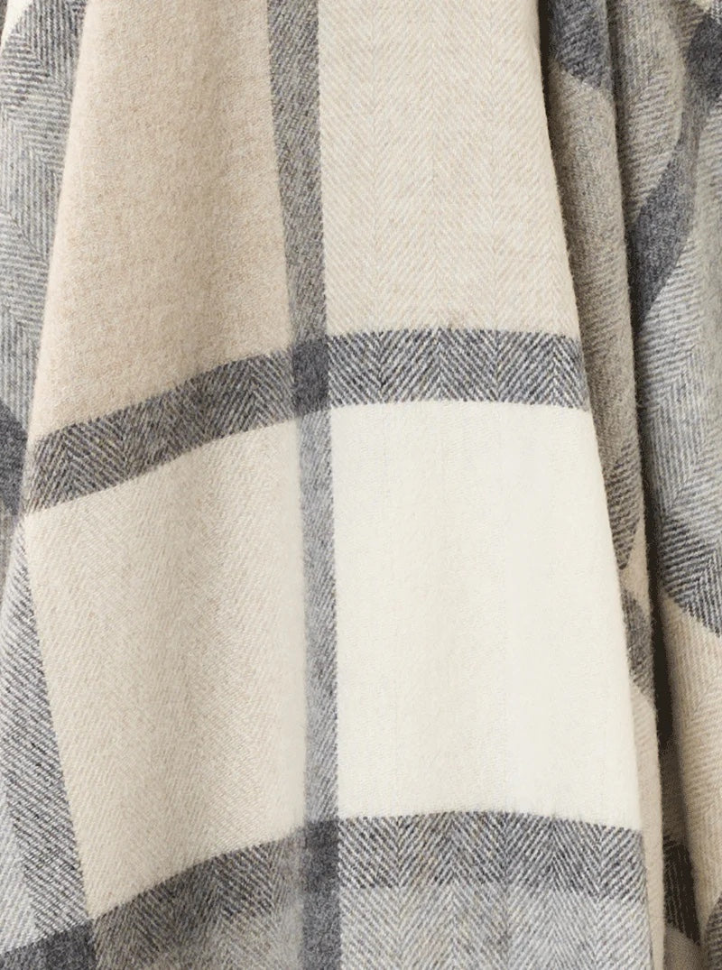 Windowpane Grey & White Throw