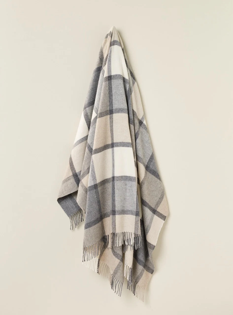 Windowpane Grey & White Throw