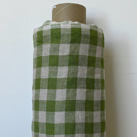 Breton Check Green Fabric