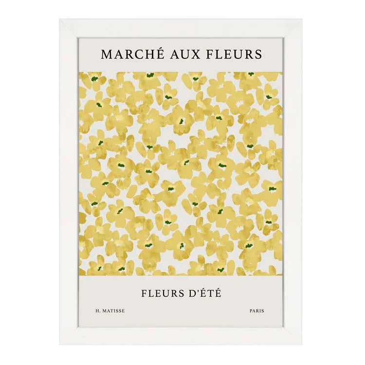 French Fleurs Yellow A2 Print