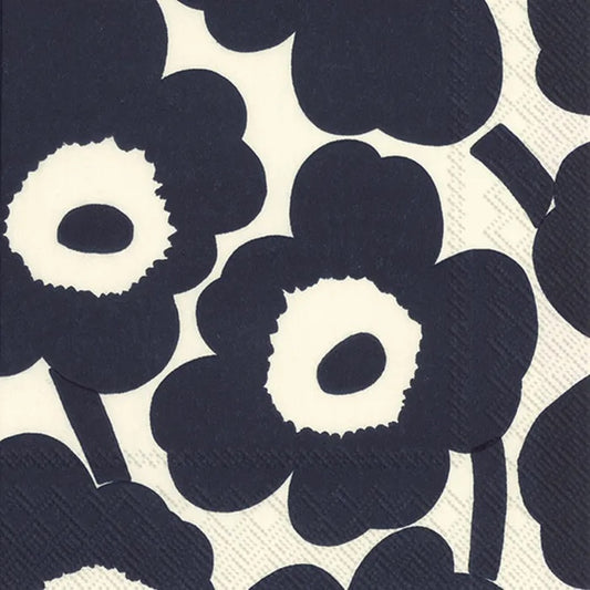 Marimekko Unikko Dark Blue Nature Napkins