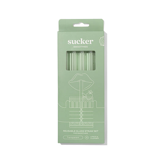 Reusable Glass Smoothie Straw - Transparent