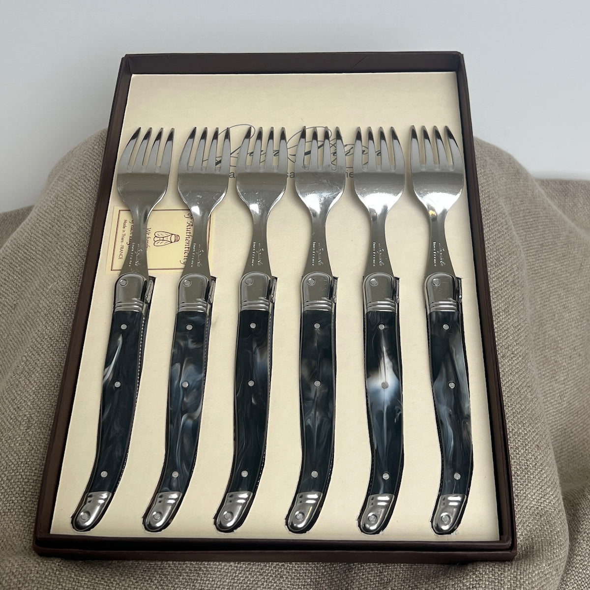 Set of 6 Table Forks Laguiole Black