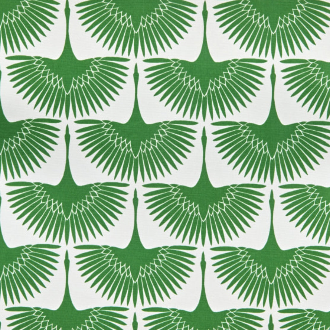 Cranes Emerald Outdoor Fabric