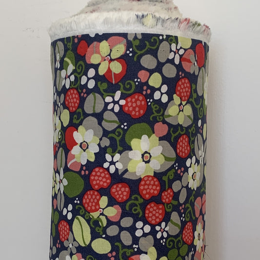 Strawberry Navy Fabric