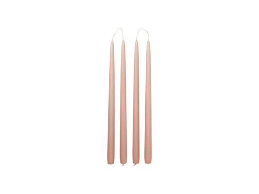Pair Tapered Candles Peach Pink