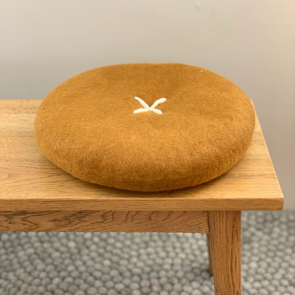Button Cushion Ochre