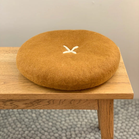 Button Cushion Ochre