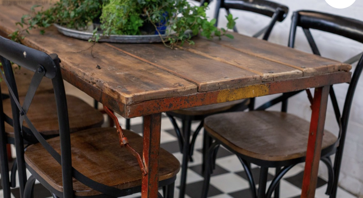 Wood & Iron Folding Table