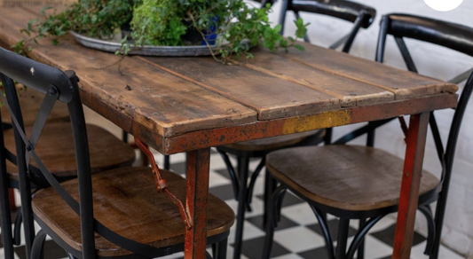 Wood & Iron Folding Table