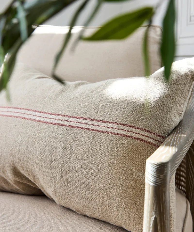 Woven Red Stripe Cushion