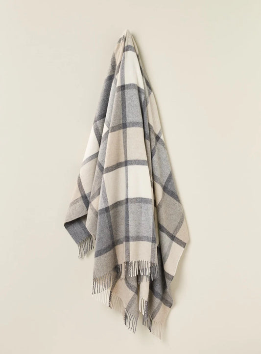 Windowpane Grey & White Throw