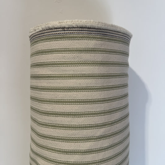 Ashton Ticking Sage Fabric