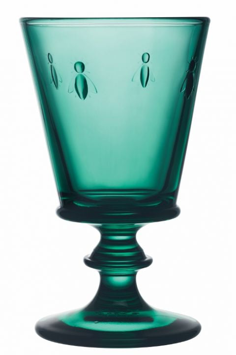 Bee Wine Glass Green