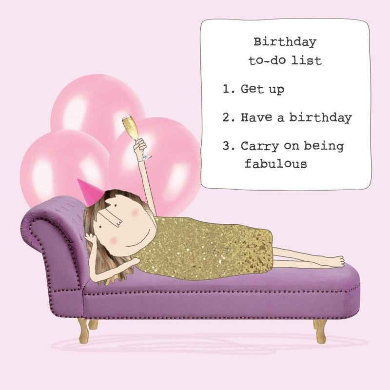 Birthday To Do List Card