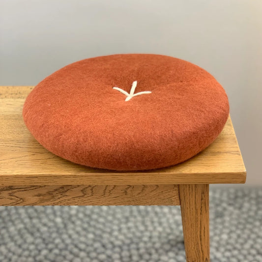 Button Cushion Rust