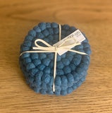 Set 4 Felt Ball Coasters