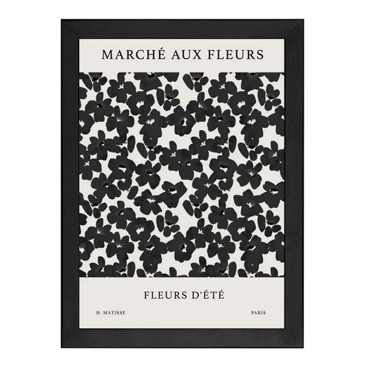 French Fleurs Black A2 Print