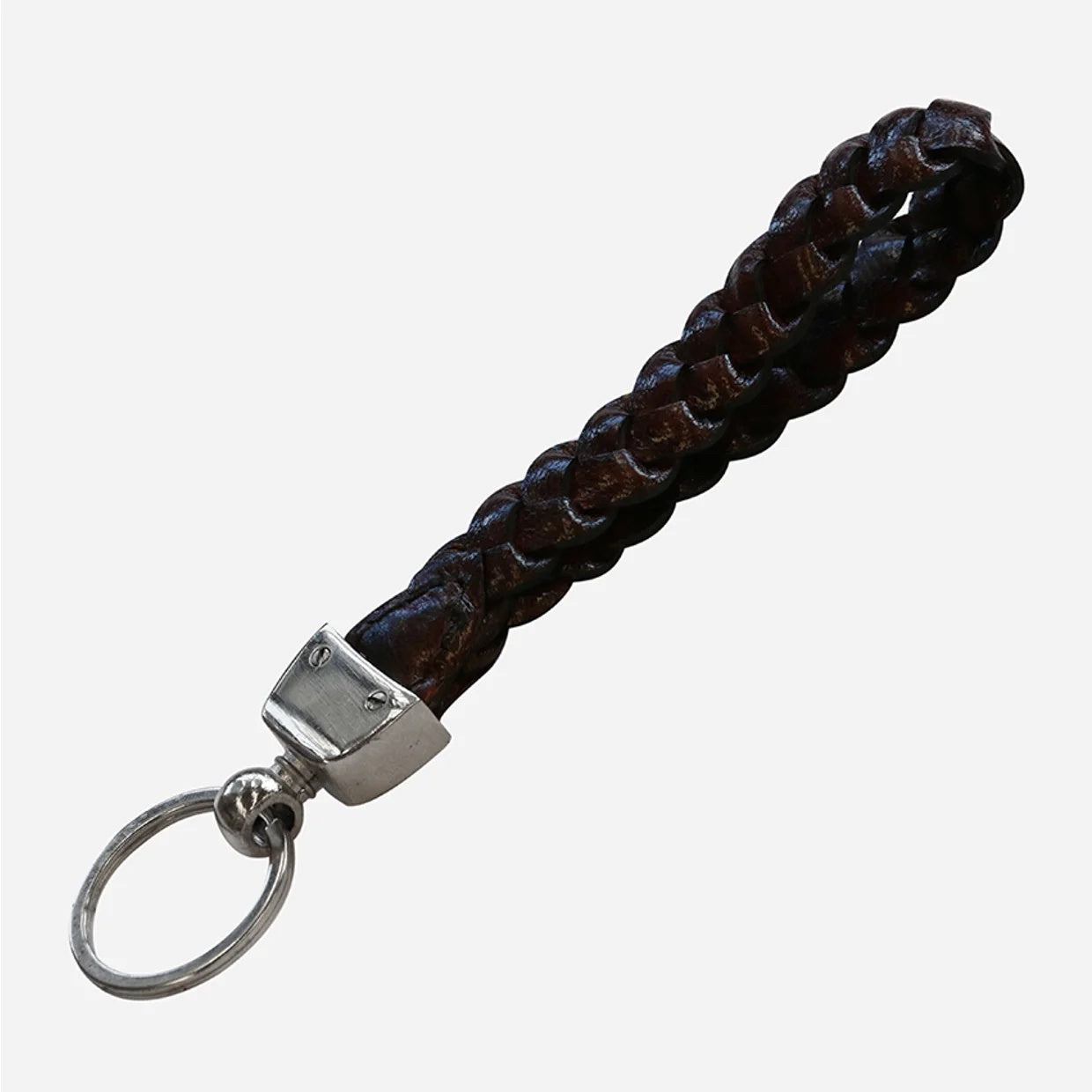 Leather Key Ring - Walnut with Silver – The Fabric of Society