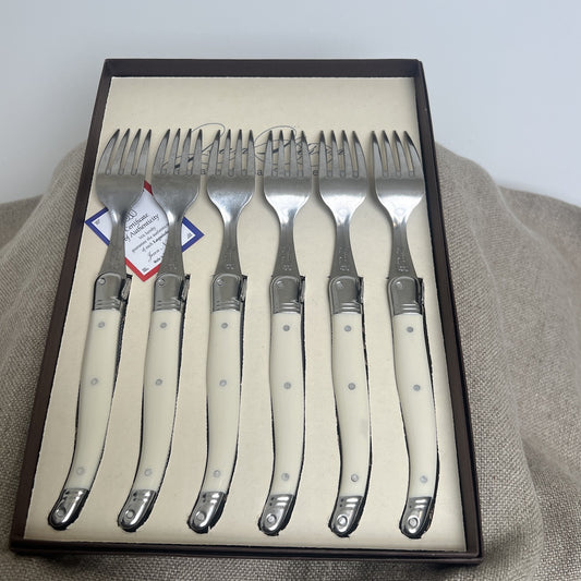 Set of 6 Table Forks Ivory