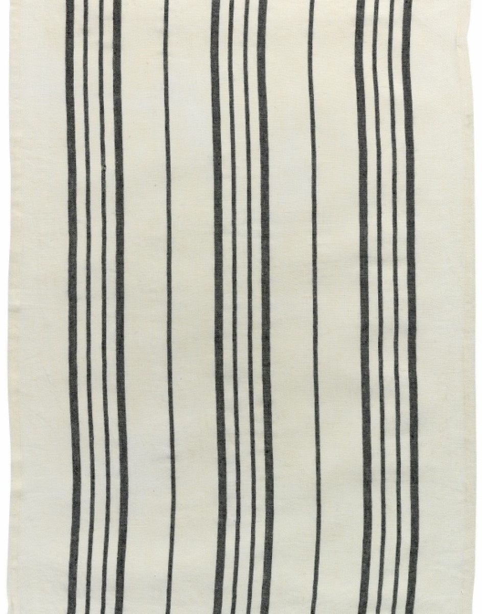 Linen Tea Towel - Black Stripes
