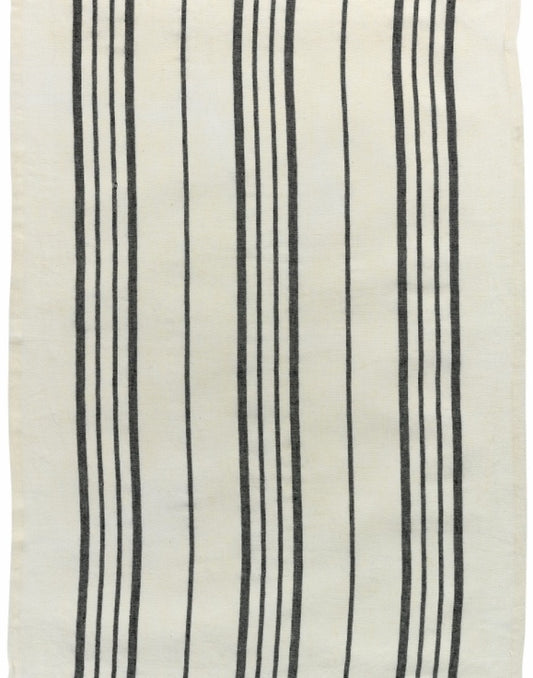 Linen Tea Towel - Black Stripes