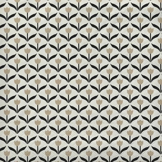 Broste Napkin Tulip Black/Beige