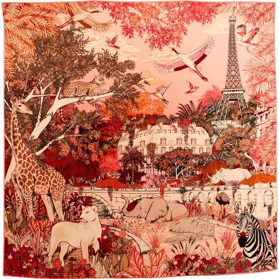 Wild Paris Pink SILK Scarf