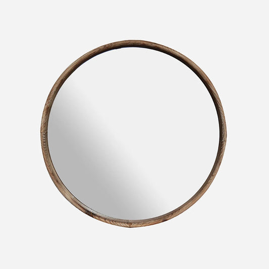 Round Wooden Mirror