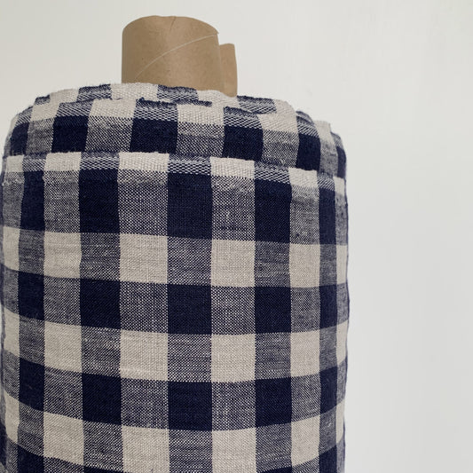 Breton Check Indigo Fabric