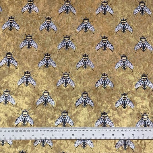 Velvet Bee Gold Fabric