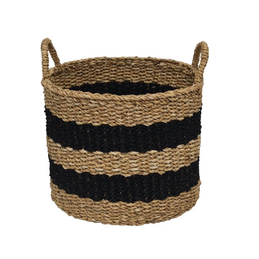Striped Jute Basket ROUND