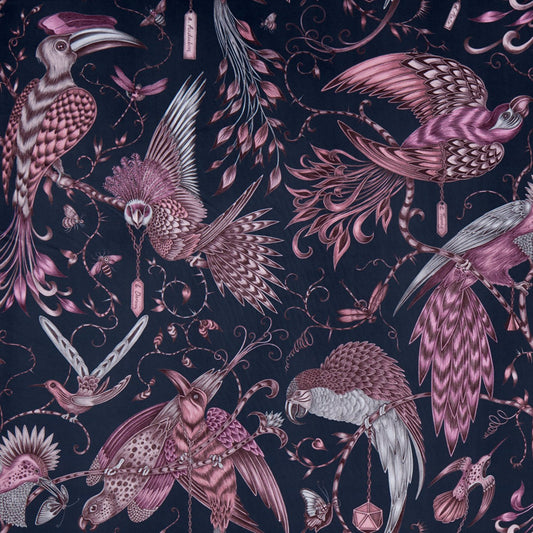 Labyrinth Pink Velvet Fabric