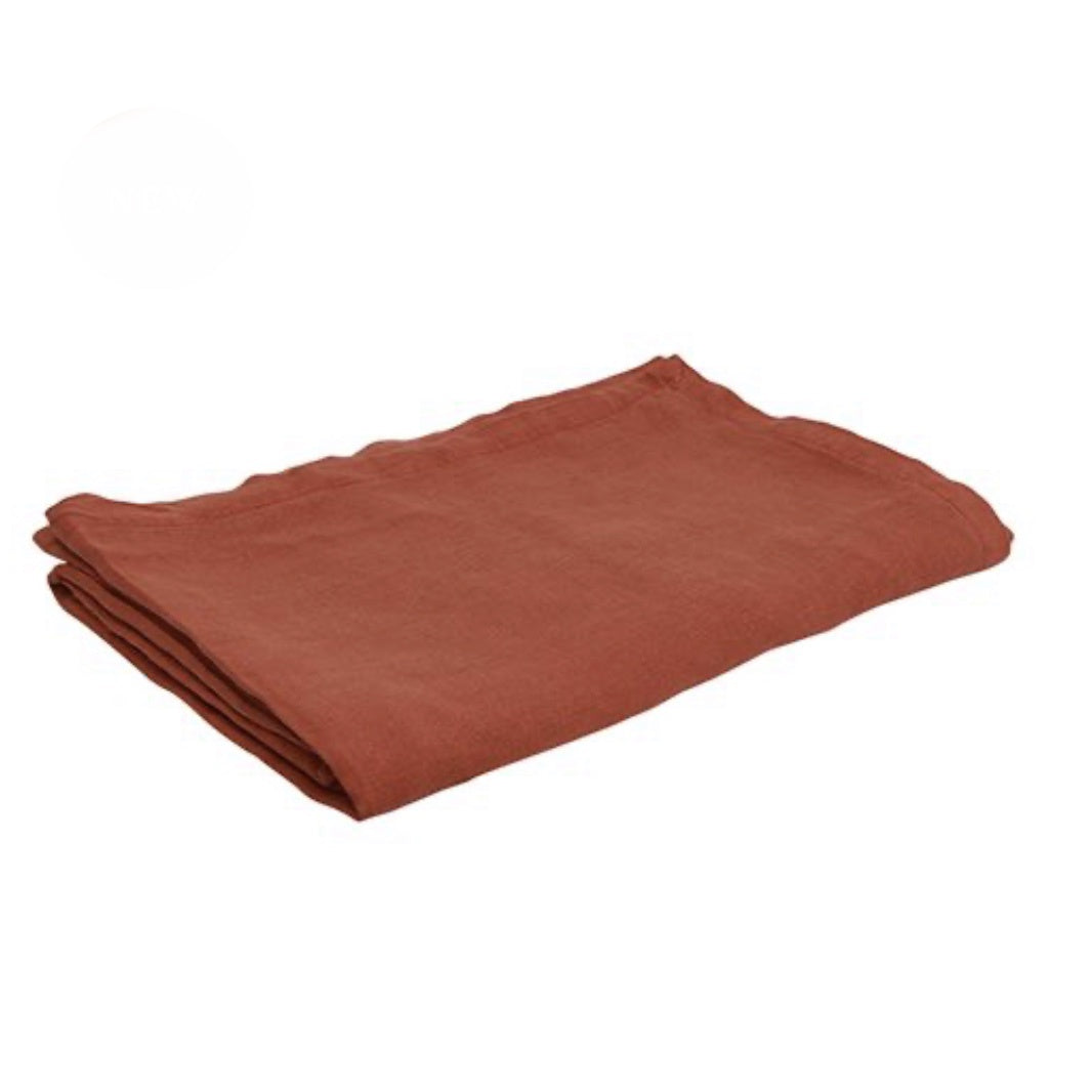 Linen Tablecloth Rust