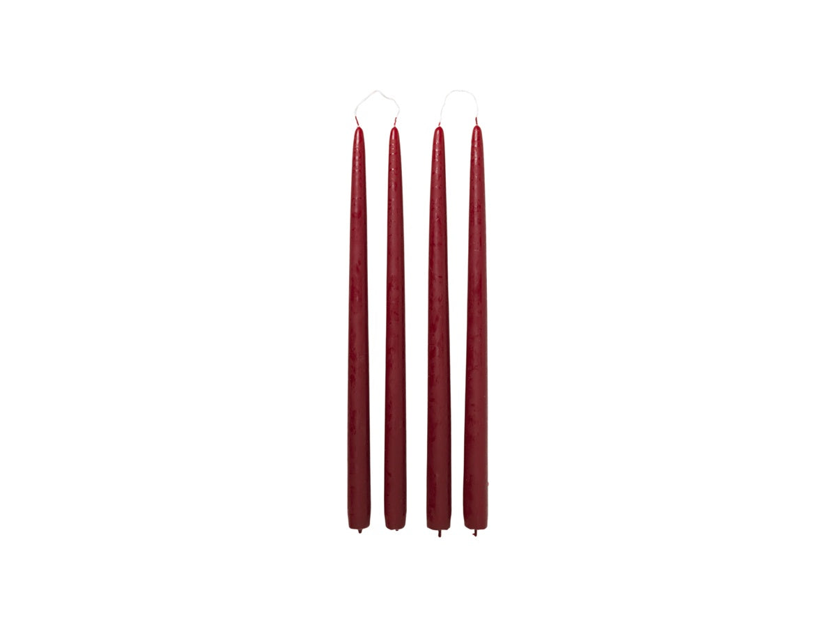 Box 4 Tapered Candles Burgundy