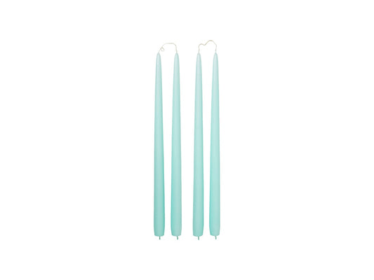Pair Tapered Candles Mint Green