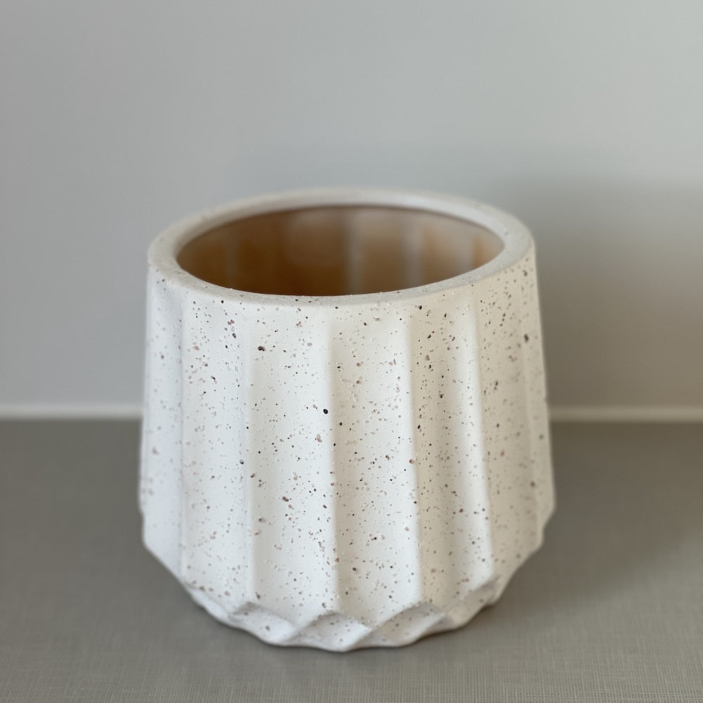 Fluted Speckled Ceramic Planter Small