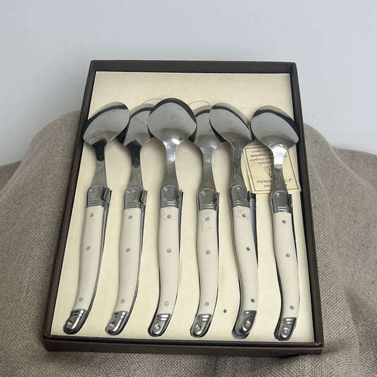 Set of 6 Dessert Spoons - Ivory