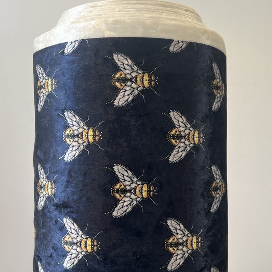 Velvet Bee Navy Fabric
